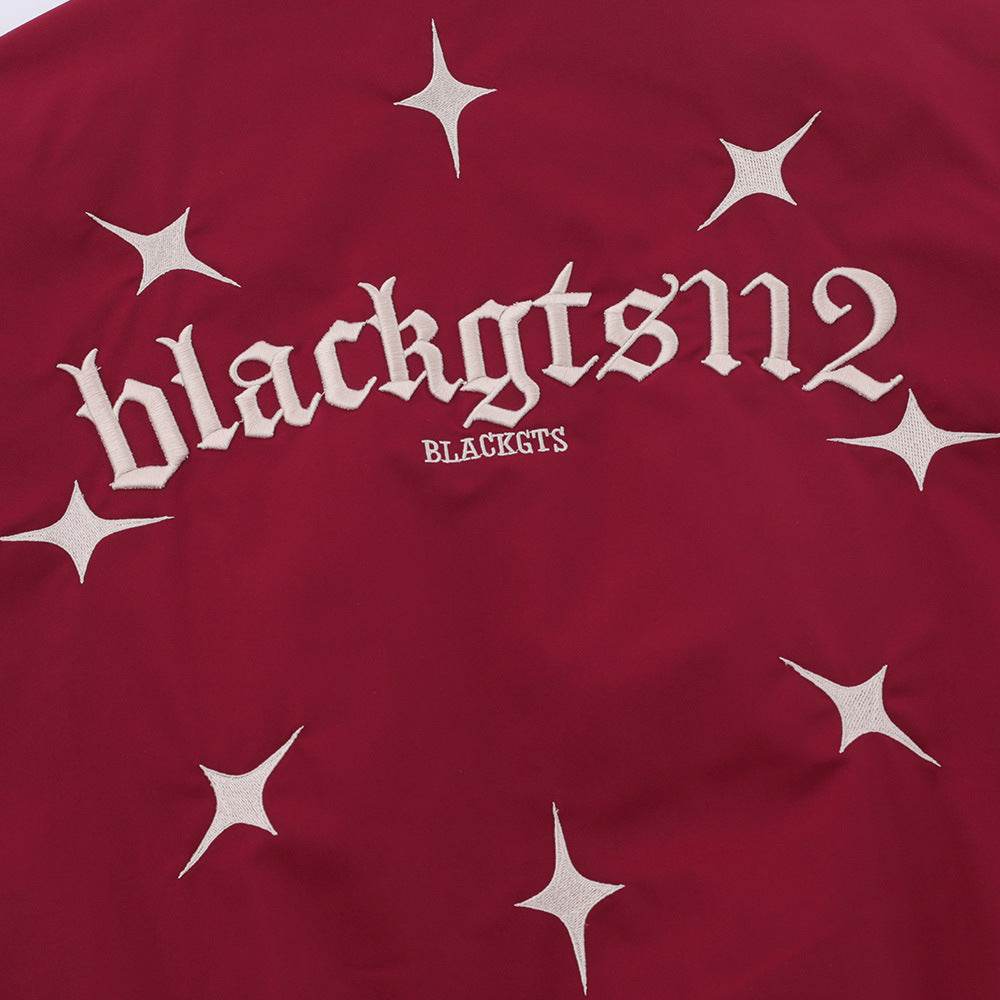 Star Letters Embroidered Stand Collar Zip Jacket For Men And Women MuddyStock