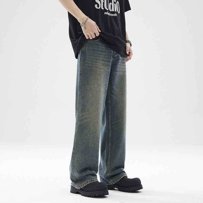 Washed Distressed Loose Jeans For Men MuddyStock