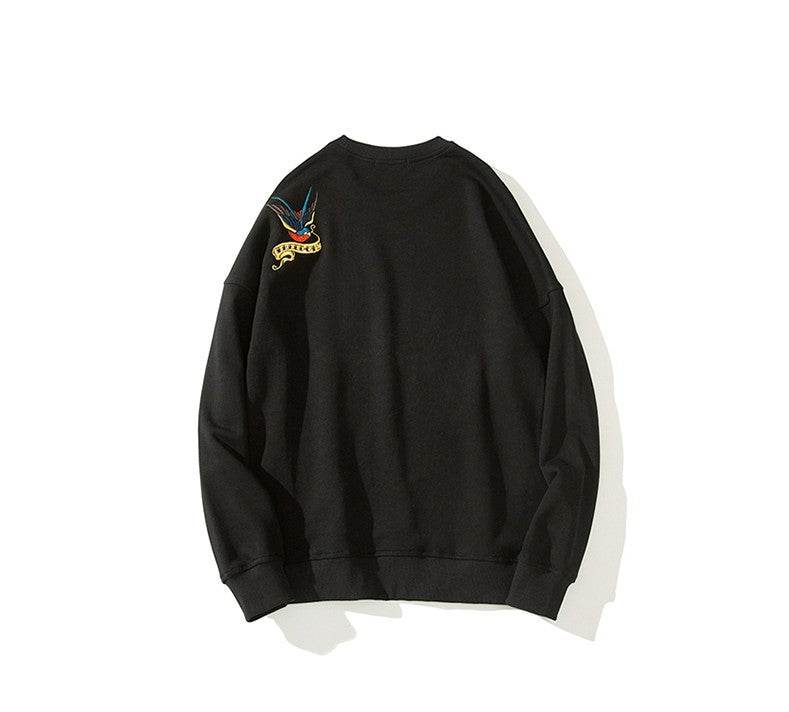 Retro motorcycle skeleton gangster high street sweater For Men MuddyStock