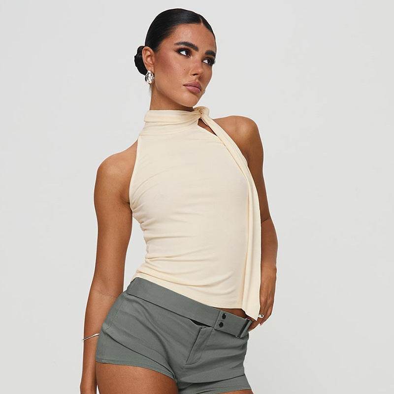 Women's Turtleneck Bundle Ribbon T-shirt Top MuddyStock