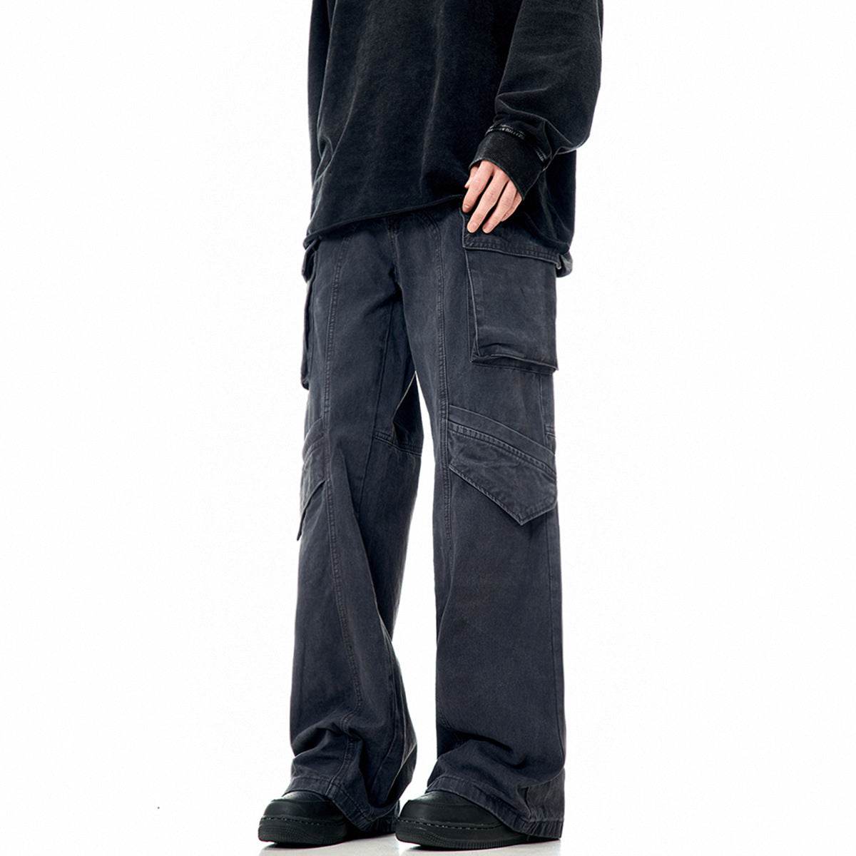 Casual Loose Straight Pu Wide-leg Trousers For Men And Women MuddyStock
