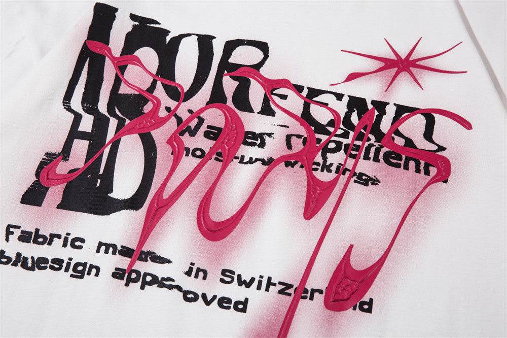 Fashion Abstract Letter Print Short-sleeve For Women MuddyStock