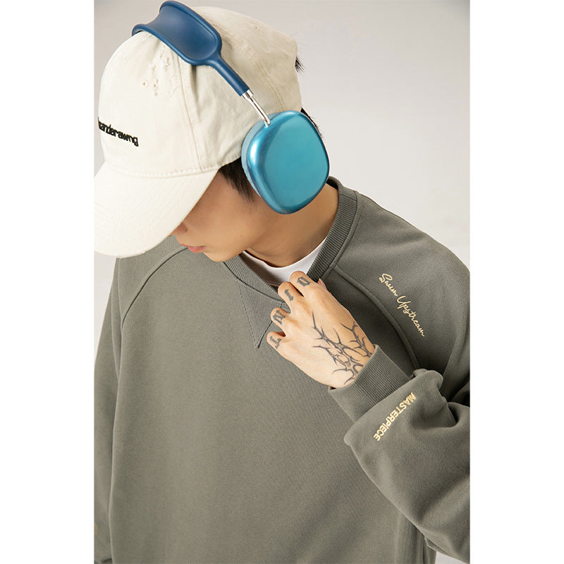 Round neck hoodie men's American letter embroidered | MuddyStock Originals MuddyStock