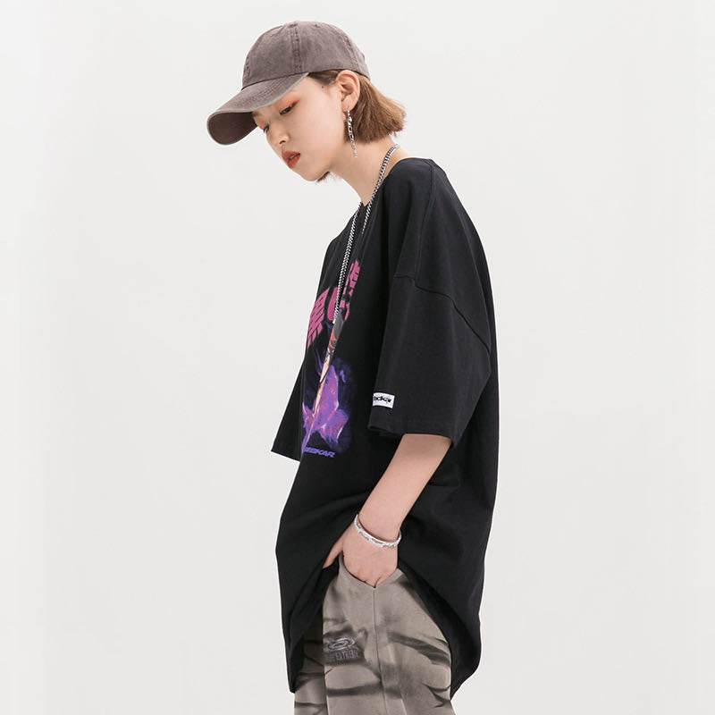Flame print T-shirt For Both Men And Women MuddyStock
