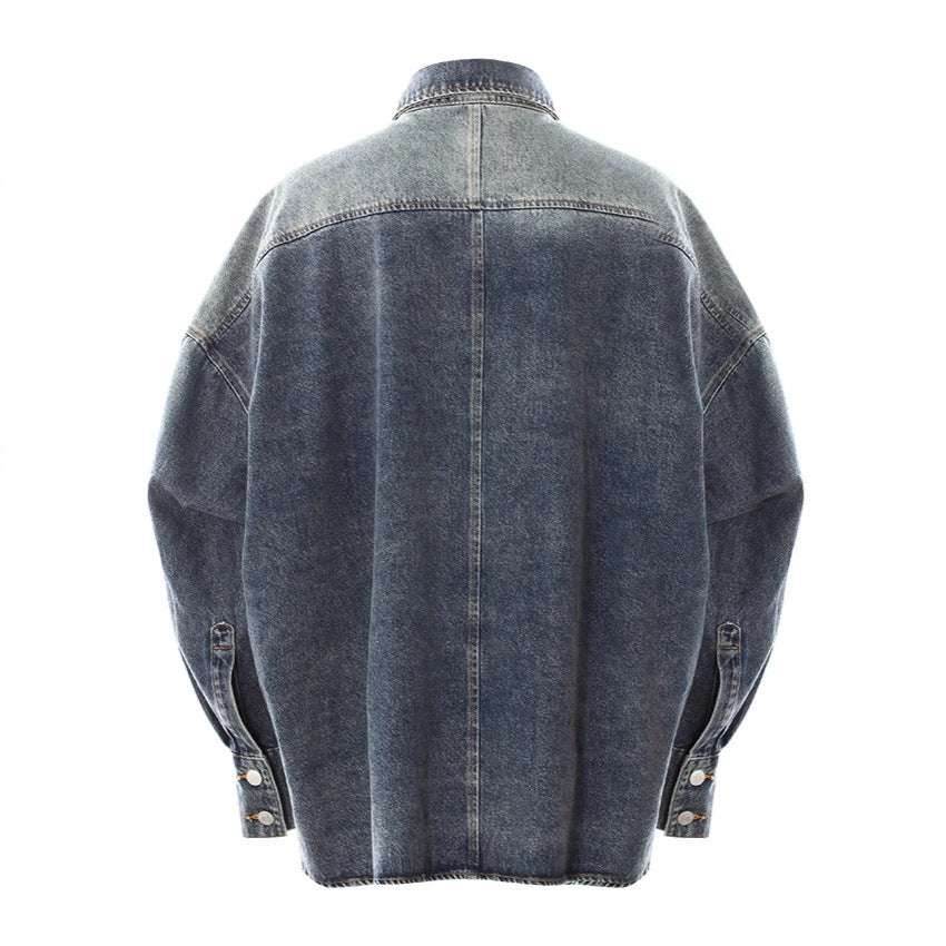 Designer's Large Denim Drop Shoulders Women Shirt | MuddyStock Originals MuddyStock