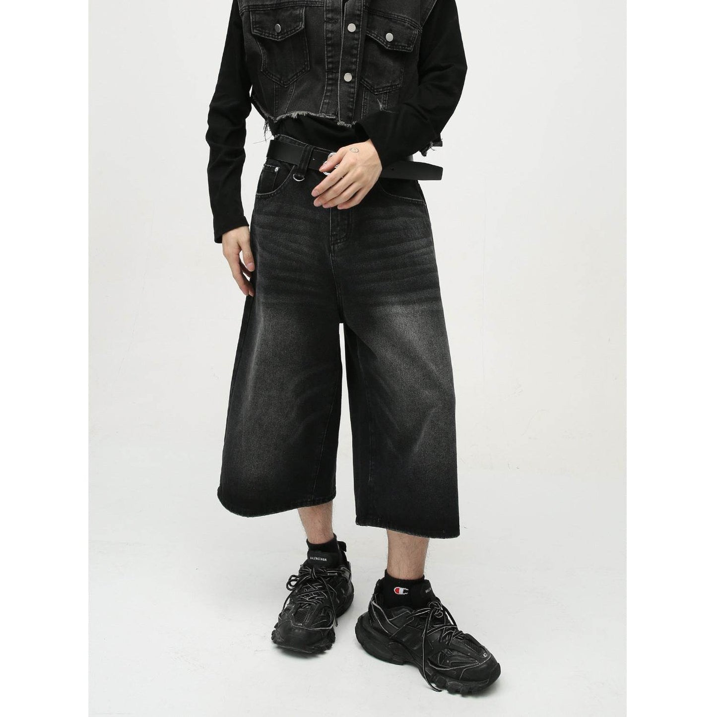Retro Distressed Flared Cropped Pants For Men And Women MuddyStock