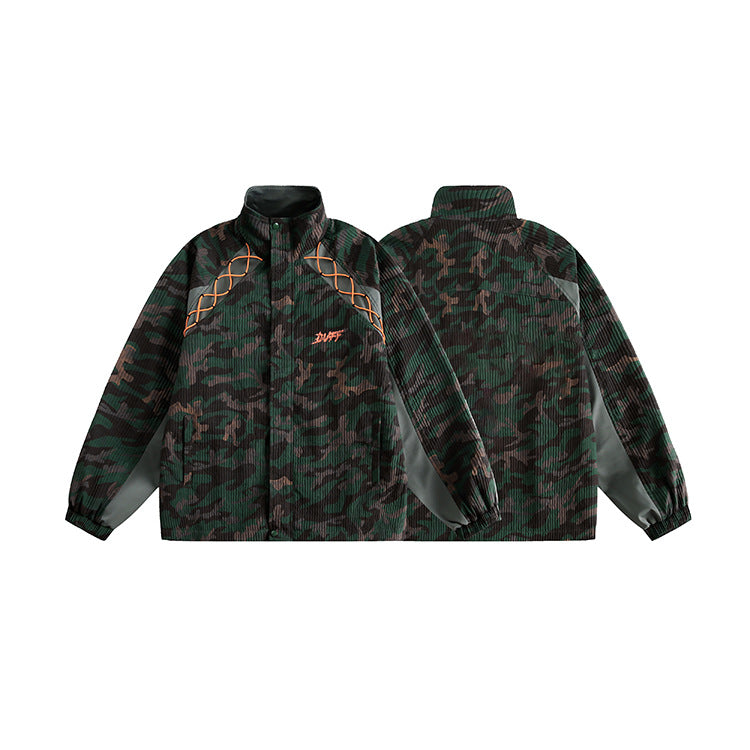 Camouflage diamond grid color blocked jacket eprolo
