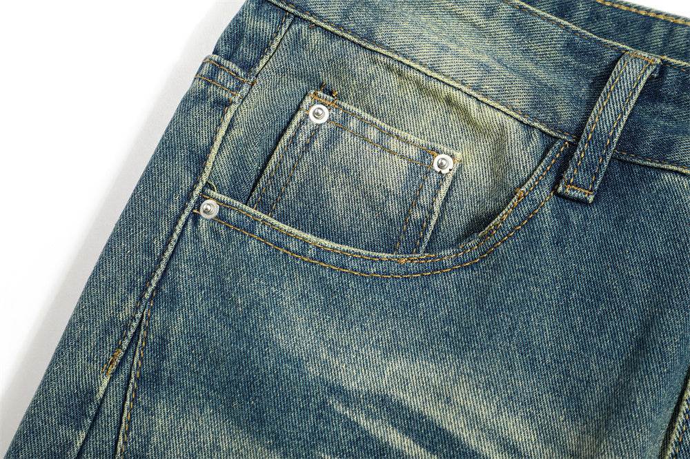 Washed Denim Loose Jeans For Men MuddyStock