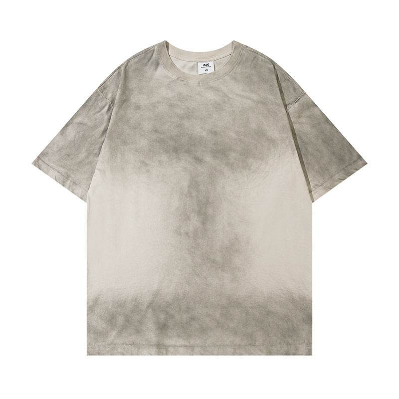 Wash Distressed Dirty Short Sleeve For Men Khaki MuddyStock