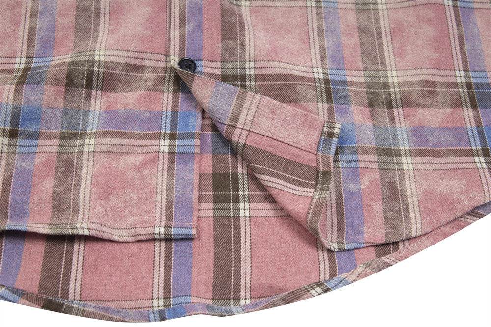 Plaid Loose Long Sleeves Shirt For Men And Women MuddyStock