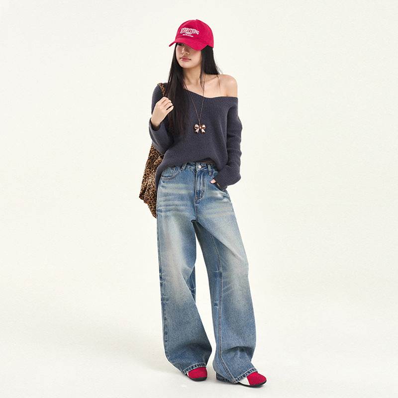 Women's Washed High Street Floor-Length Denim Pants | MuddyStock Originals MuddyStock
