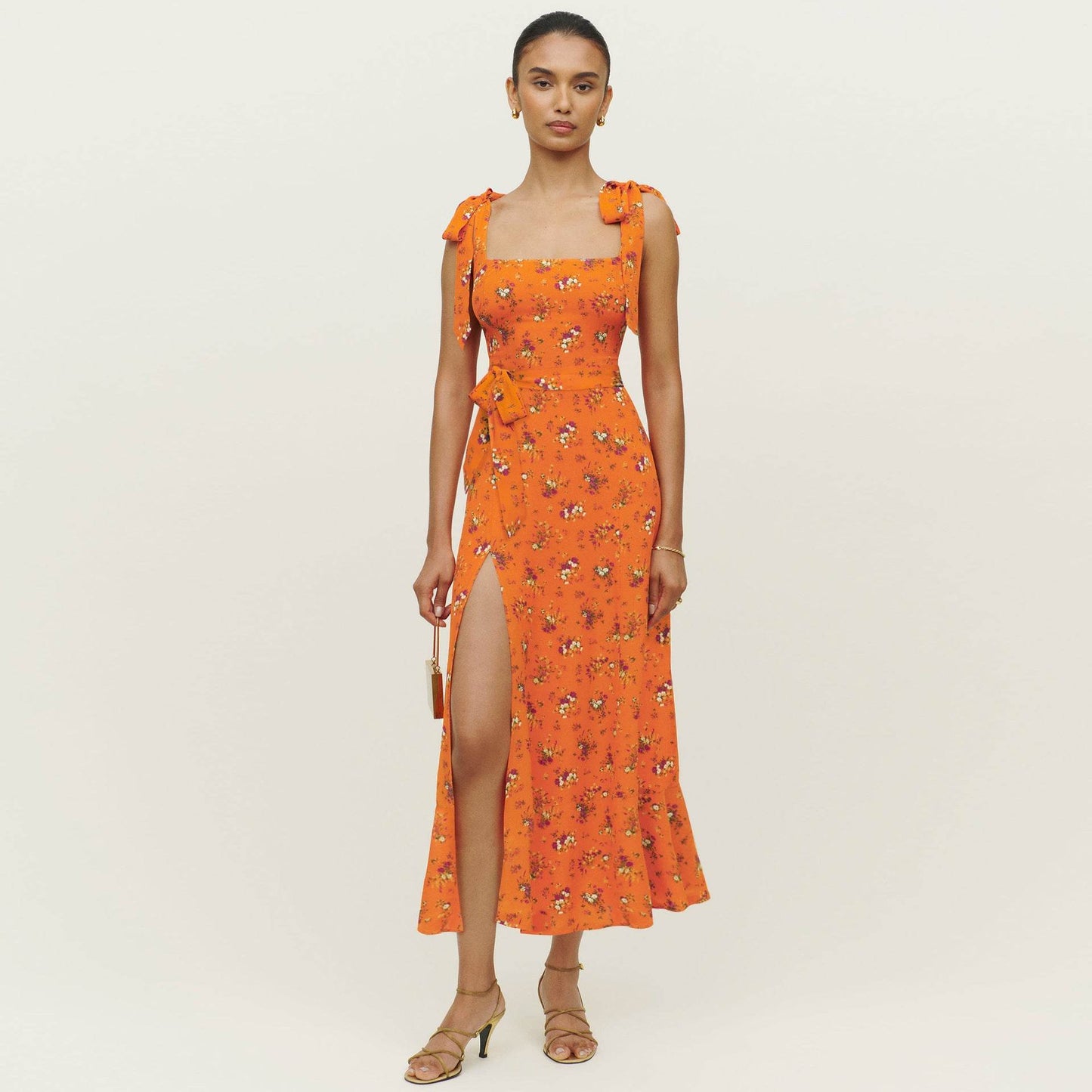 Spring And Summer New Women's Halter Straps Bustier Floral Dresses FQPT002 MuddyStock