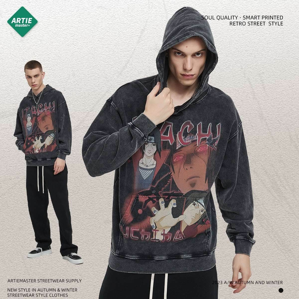 High Street Trendy Anime Shadow Print Men's Sweatshirt | MuddyStock Originals MuddyStock