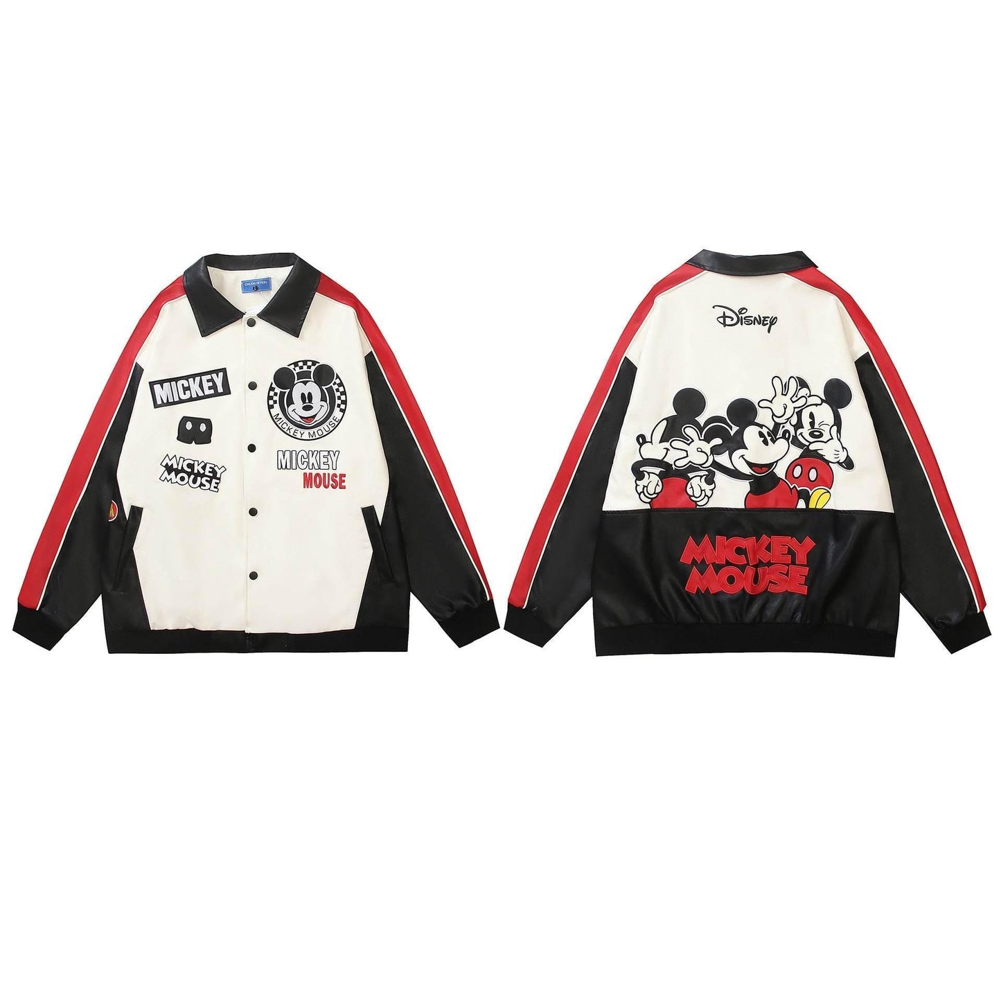 Cartoon Embroidery Turn-Down Collar Jacket For Men And Women