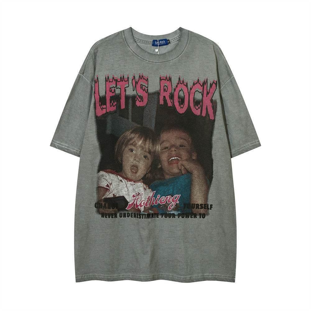 Fashion Personalized Printed Short-sleeved T-shirt For Men And Women Gray