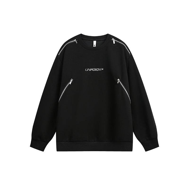 Street Style Personalized Loose Sweatshirt For Men | MuddyStock Originals Black MuddyStock