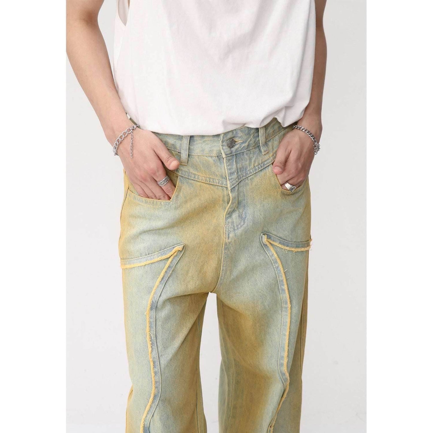 New High Street Retro Loose Distressed Popular Loose Jeans MuddyStock