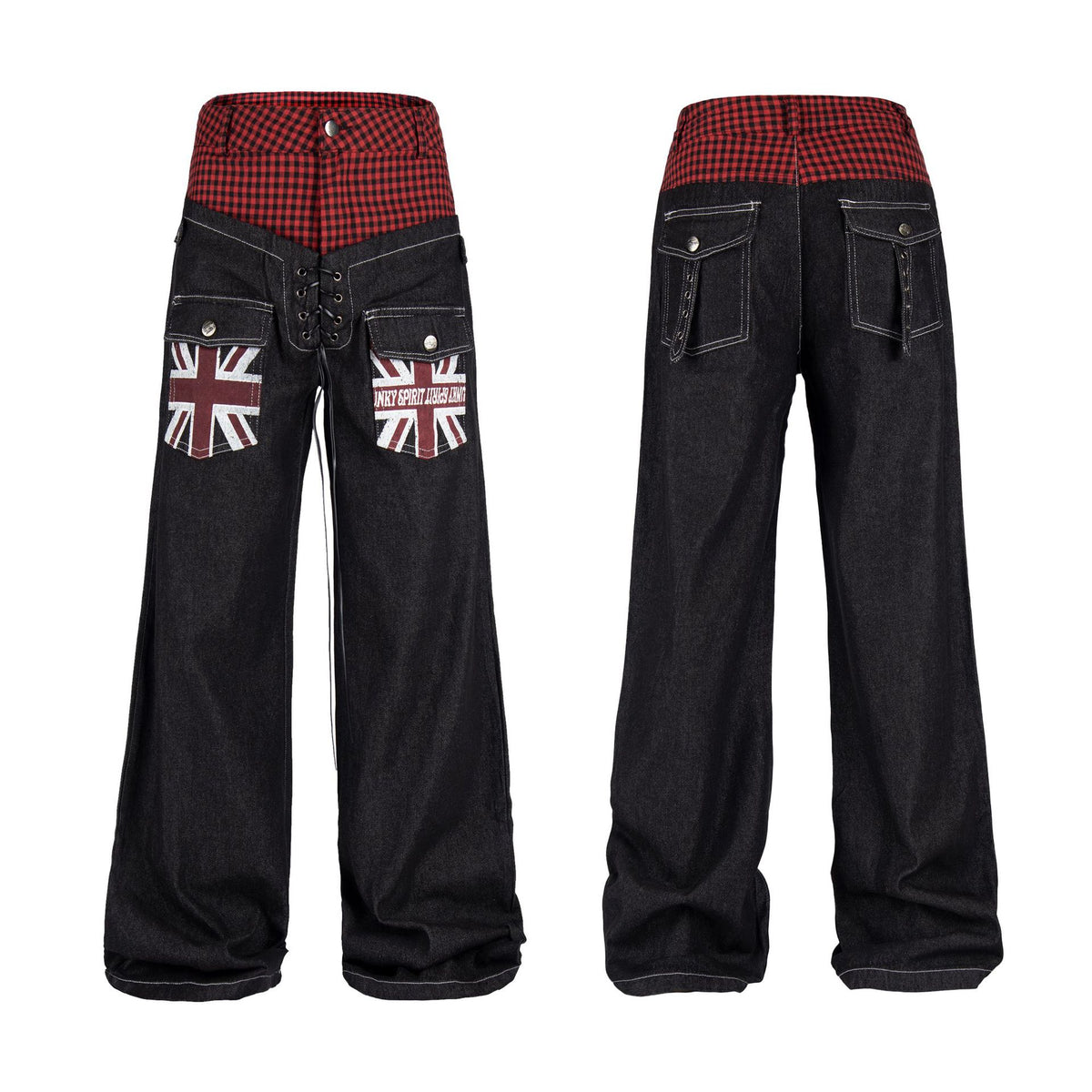 High street loose wide leg casual straight leg jeans for women | MuddyStock Originals