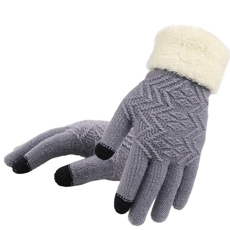 Winter knitted gloves Grey MuddyStock