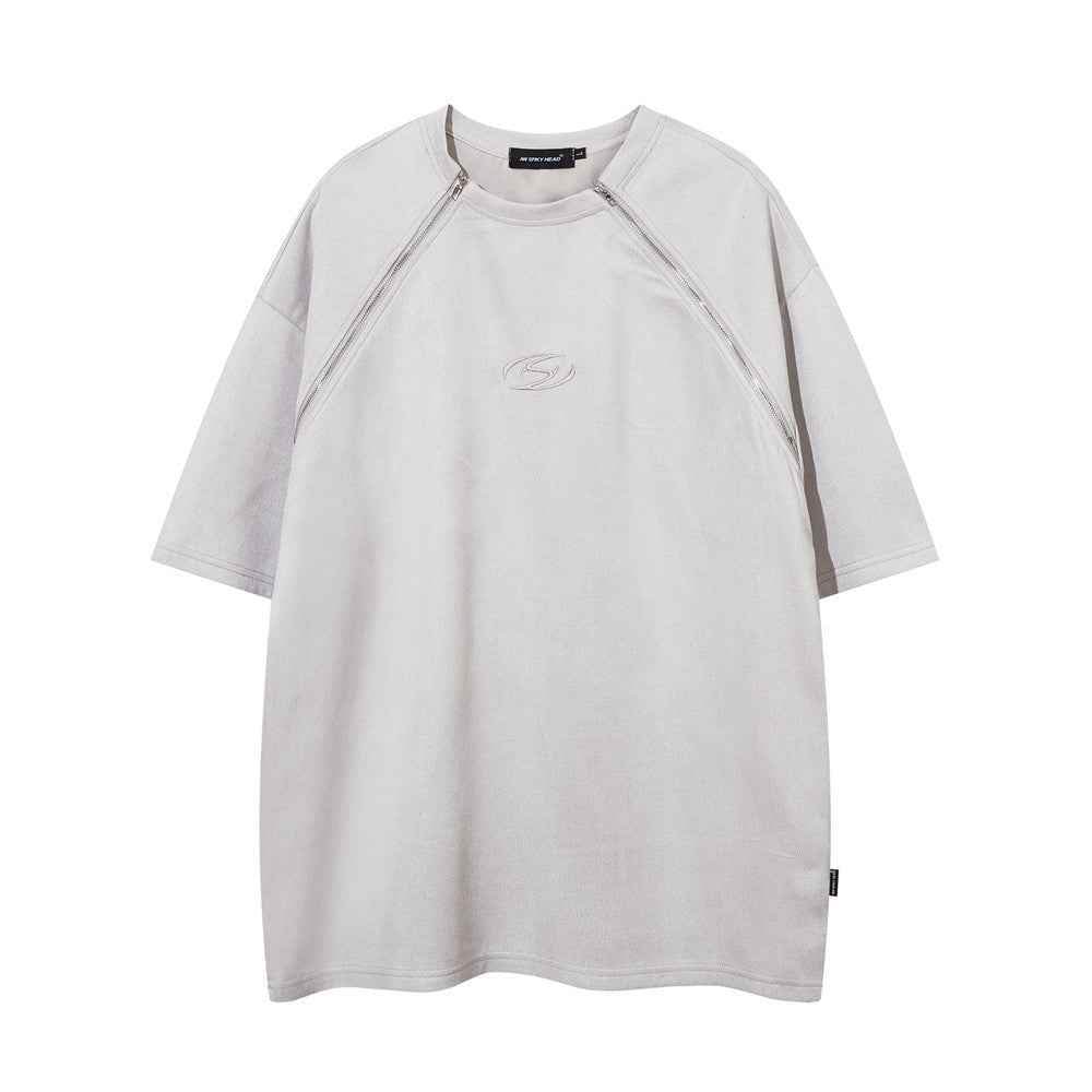 Men's Double Zipper Short-sleeved T-shirt MuddyStock