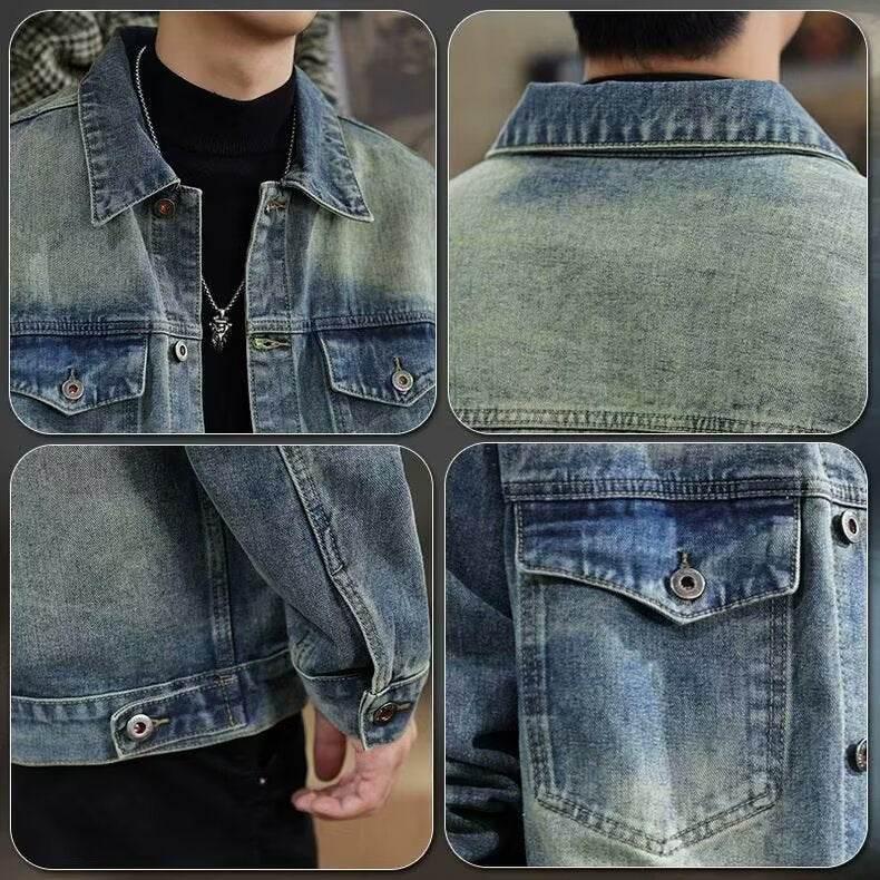 Men's washed vintage denim jacket for men | MuddyStock Originals