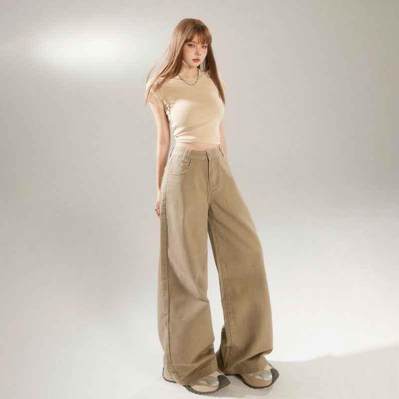Women's Wide-Leg Loose Straight Floor-Length Pants | MuddyStock Originals