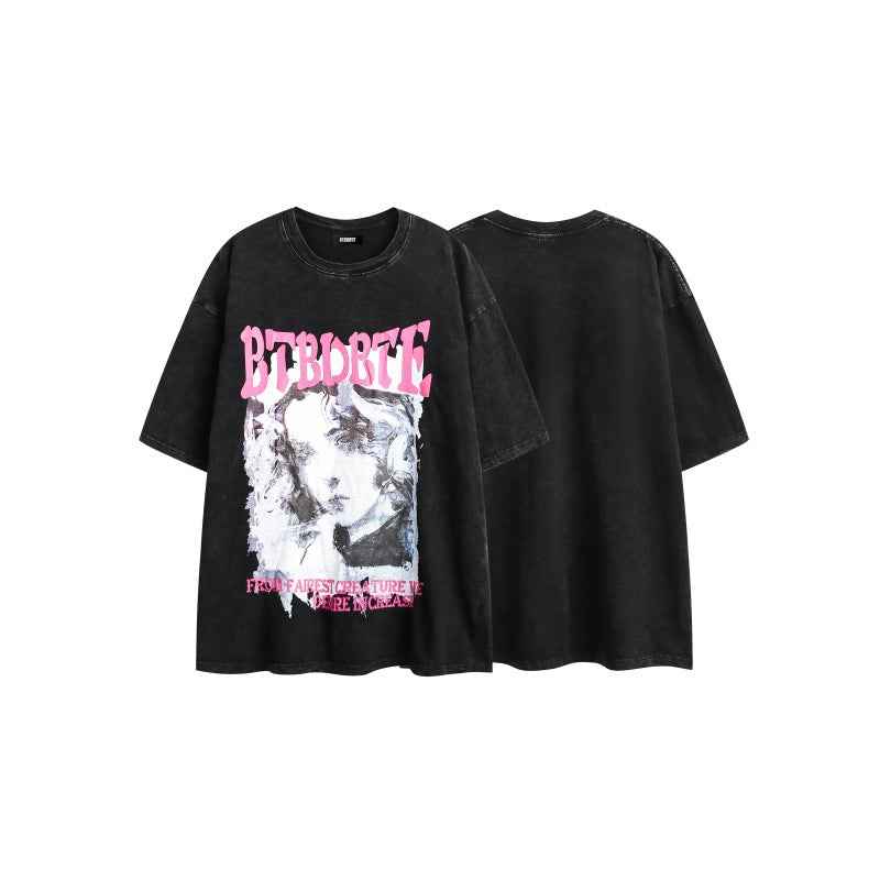 Wash and make old oil paintings printed T-shirt For Women | MuddyStock Originals