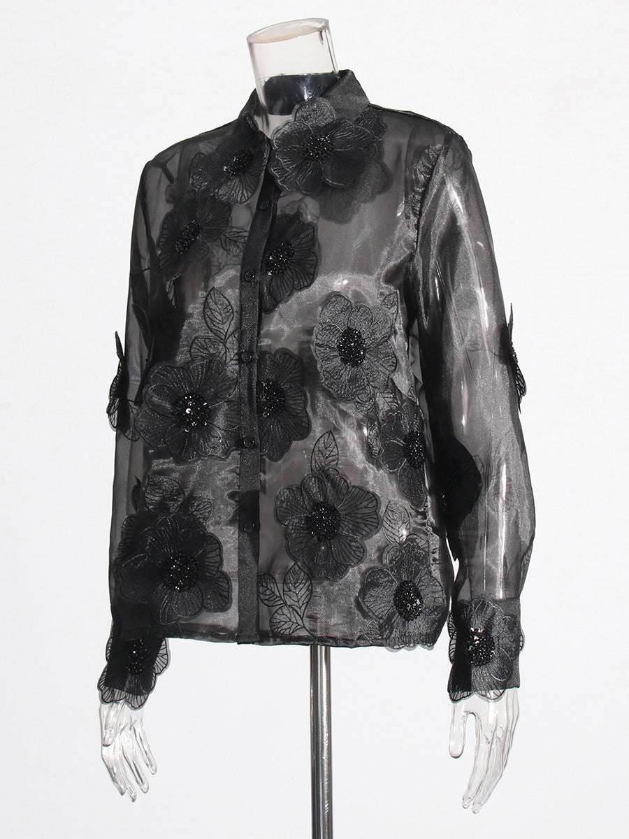 Flower sequined shirt top for women | MuddyStock Originals MuddyStock