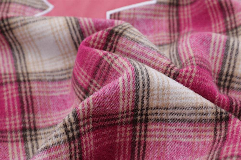 Embroidered Plaid Coat For Women MuddyStock
