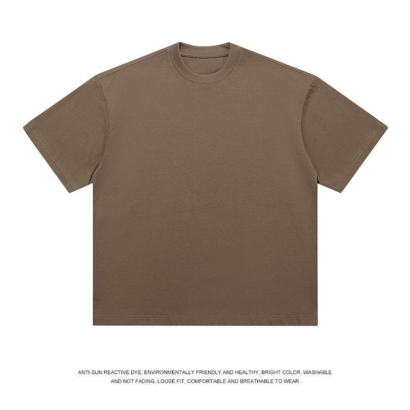 T-shirt Men's Loose Solid Color Bottoming Shirt Brown MuddyStock