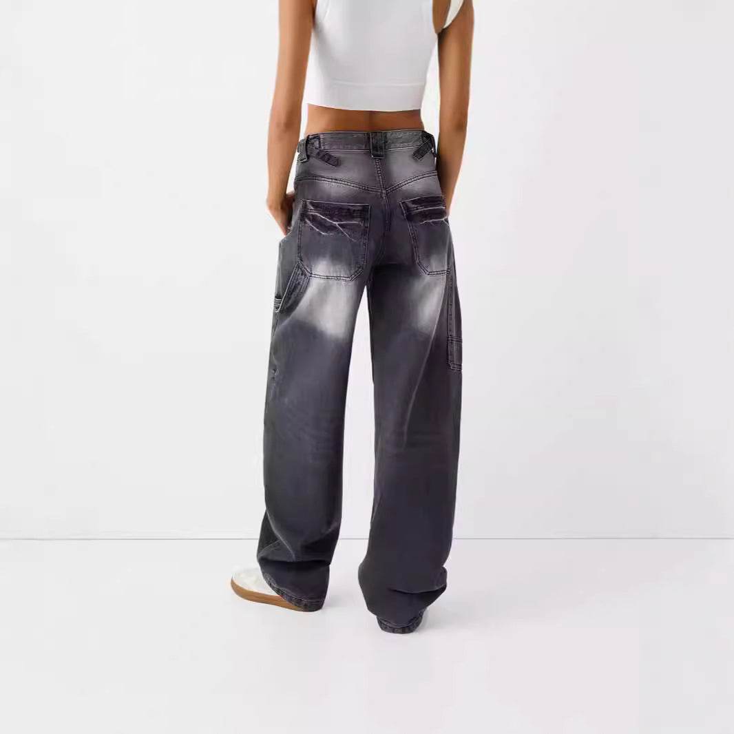 Loose Fashion Personalized Wide-leg Jeans For Women MuddyStock