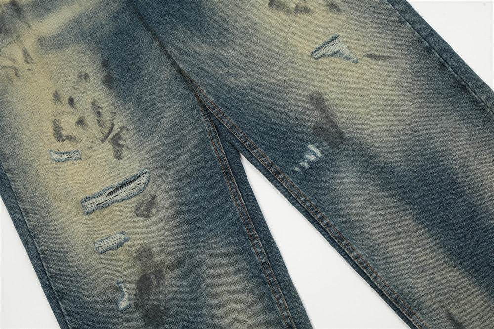 Distressed Dirty Ripped Jeans For Men MuddyStock