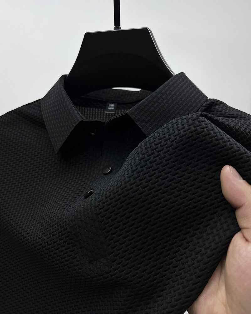 Mesh Ice Silk Short Sleeve T-shirt Mens Clothing Black MuddyStock