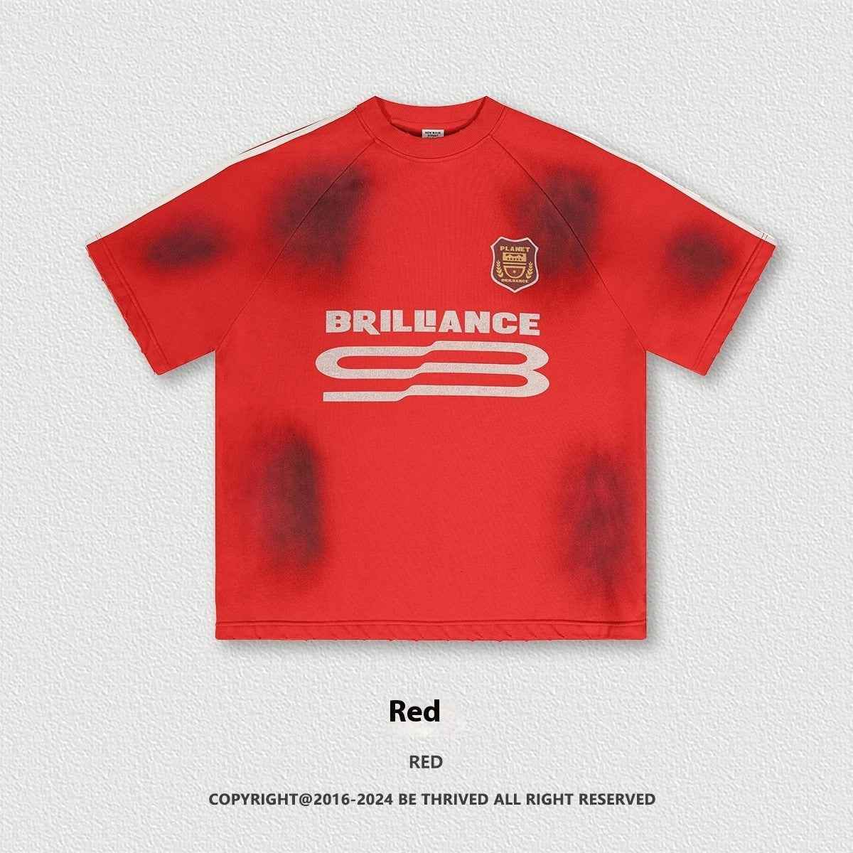 Retro Washed Distressed Short Sleeve For Men And Women Red MuddyStock