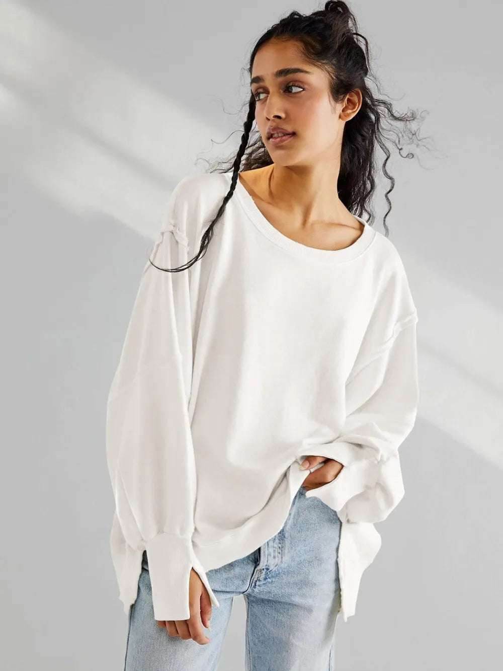 Sports base shirt knitted long sleeved top | MuddyStock Originals White MuddyStock