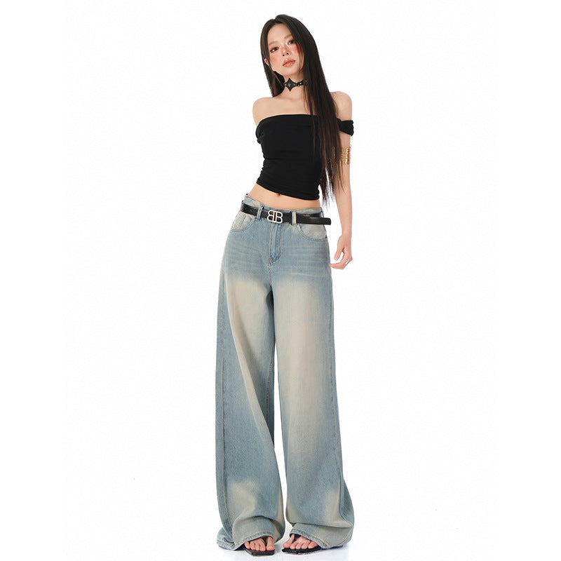 Loose Straight Floor-Length Denim Pants For Women | MuddyStock Originals MuddyStock