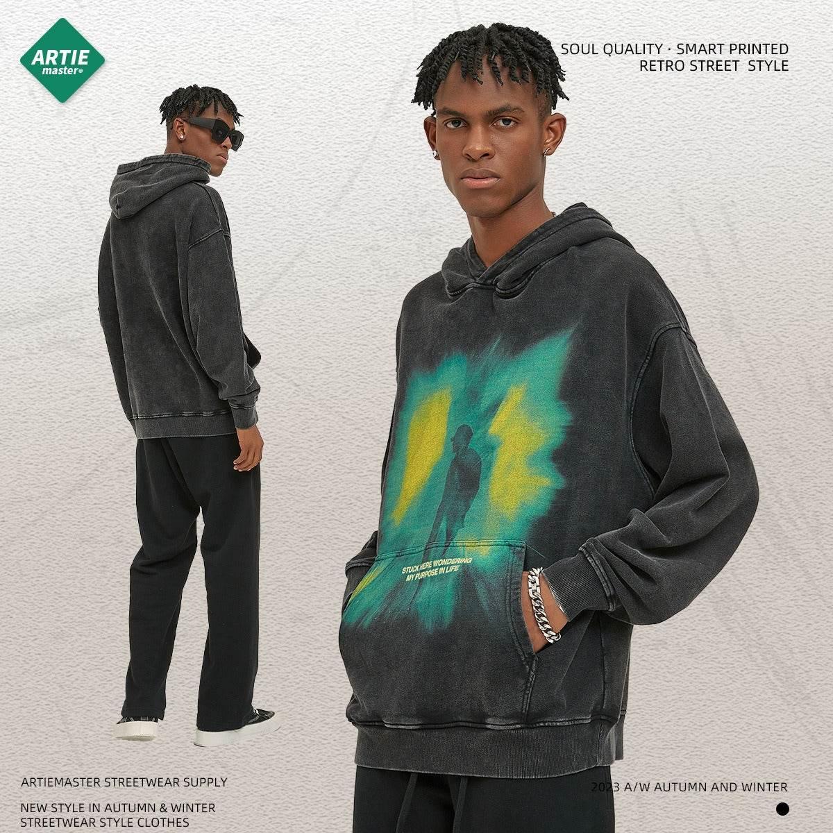 Oversize Loose and Worn Men's Hoodie | MuddyStock Originals