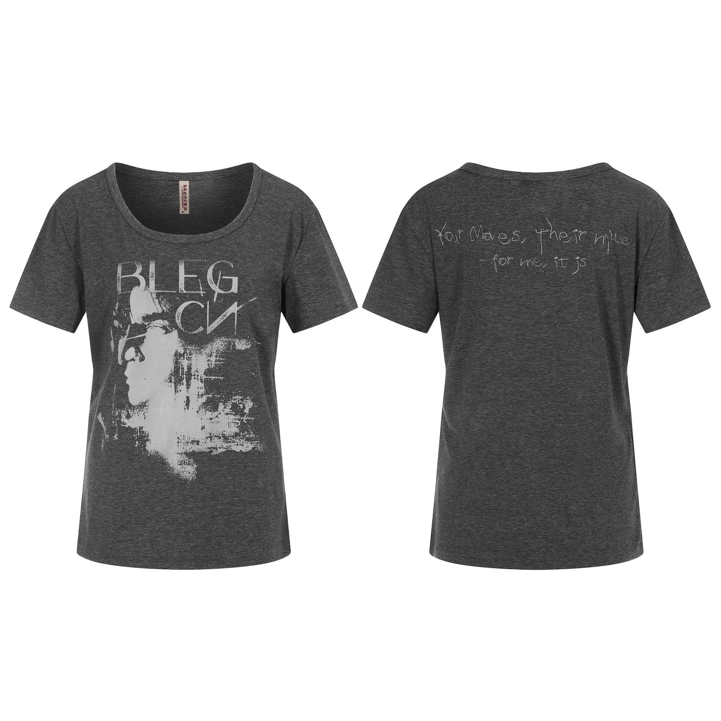 Portrait Print U-Neck T-Shirt For Women | MuddyStock Originals