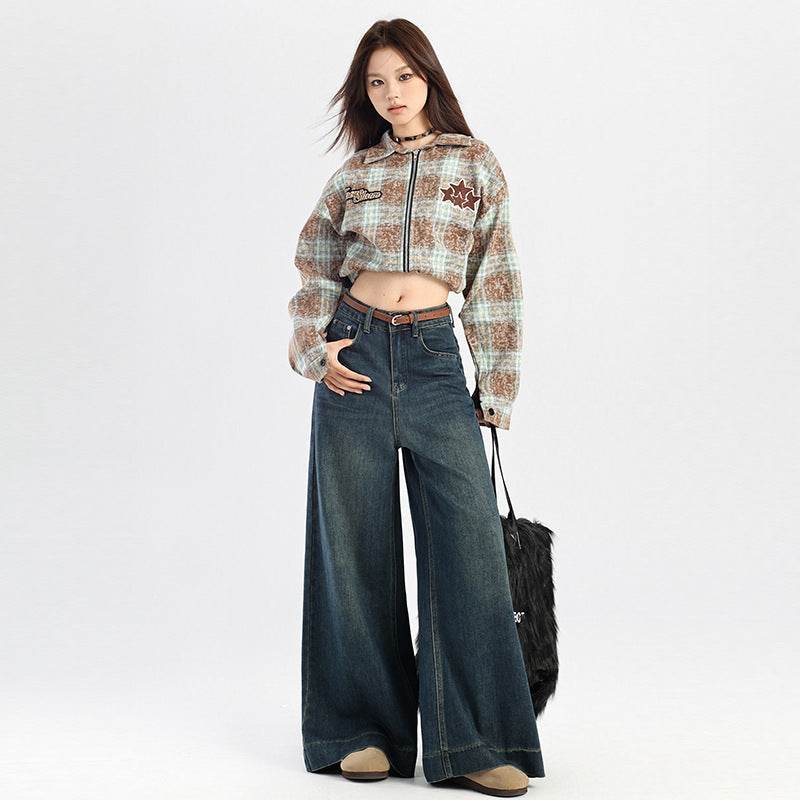 High Waist Slimming Drooping Wide-leg Pants MuddyStock