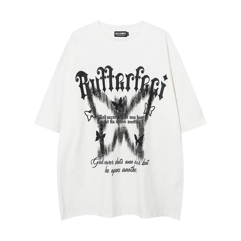 American High Street Butterfly Printed T-shirt For Men And Women MuddyStock