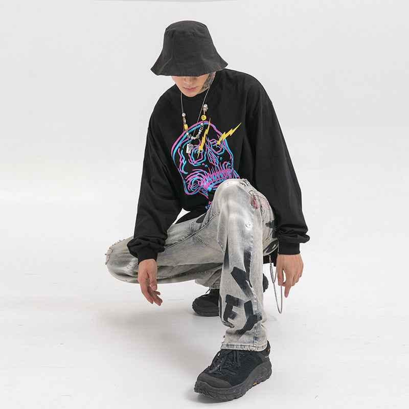 Men's printed jeans