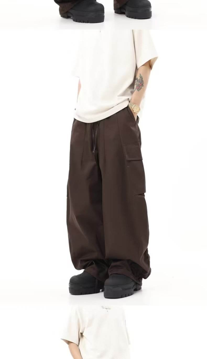 American Vintage Crumpled Multi-pocket Loose Cargo Pants MuddyStock