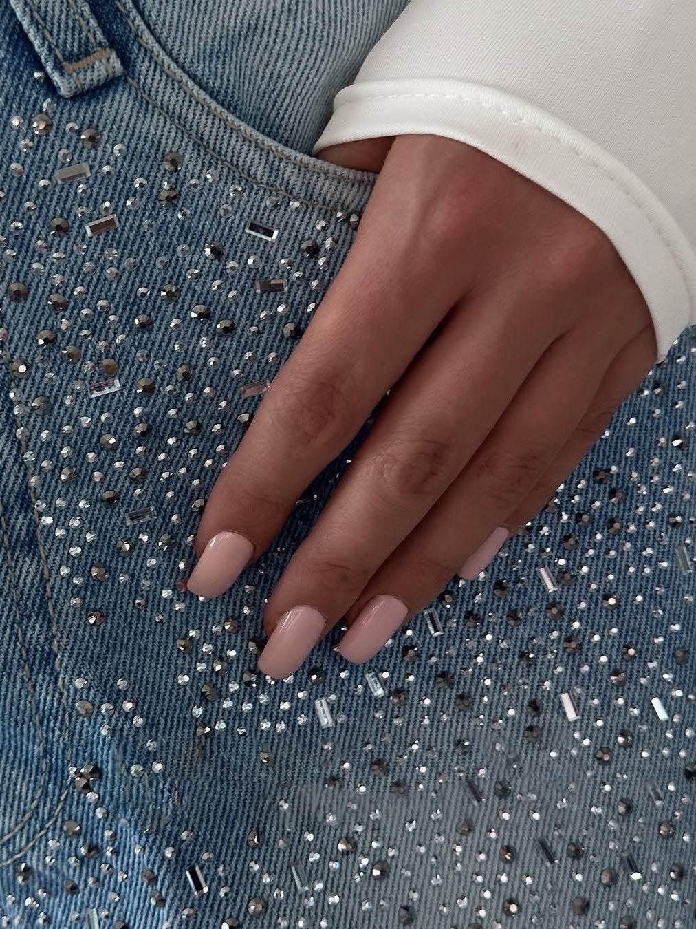Irregular Rhinestone Jeans For Women