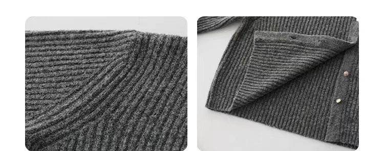 Autumn And Winter Simple Round Neck Knitted Cardigan MuddyStock