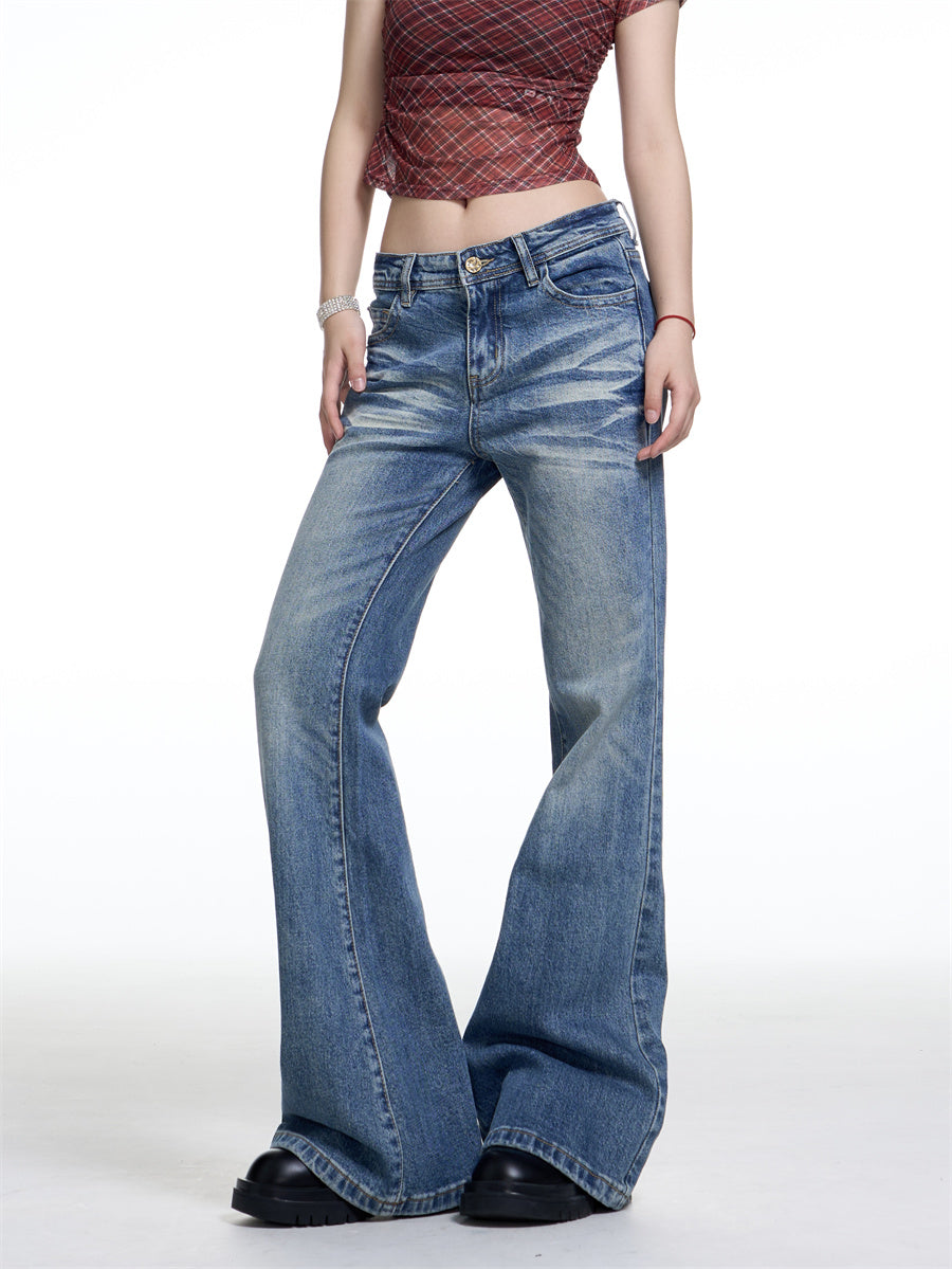 American-style Retro Washed Skinny Jeans For Women