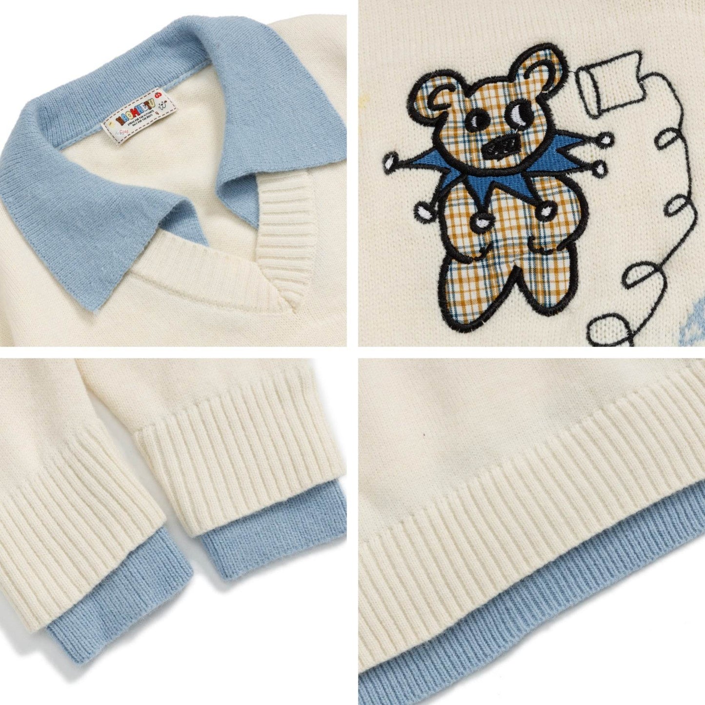 Retro Bear Print Turn-Down Collar Sweater For Men And Women | MuddyStock Originals MuddyStock