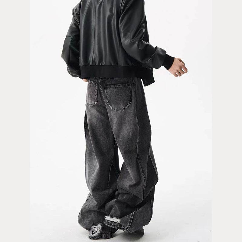Loose Wide-leg Straight-leg Jeans For Men MuddyStock