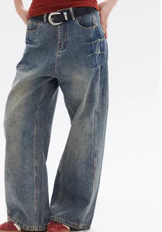 American High Street Design Loose Jeans For Women MuddyStock