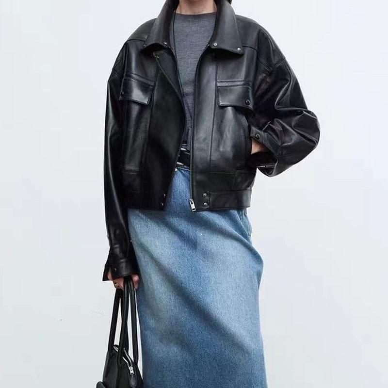 New Sheepskin Retro Loose Profile Casual Short Jacket For Men And Women