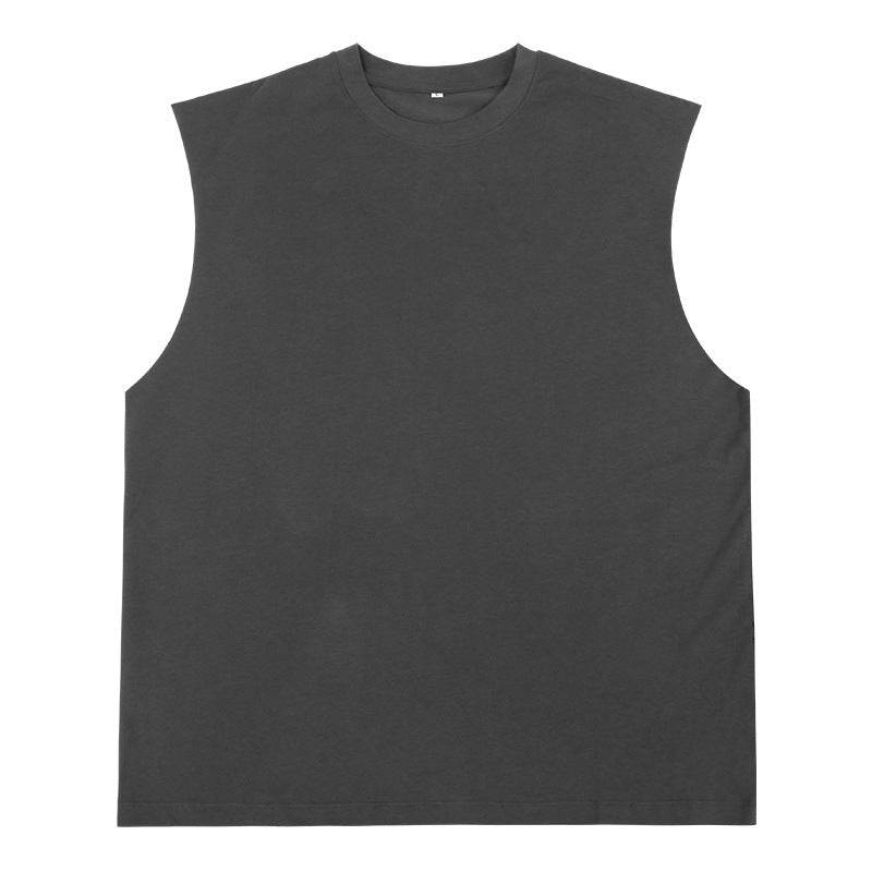 Loose Sleeveless Retro Vest For Men Dark Gray MuddyStock
